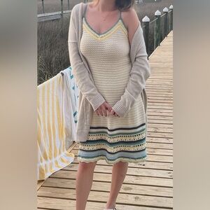 Elegant Cream Crochet Dress